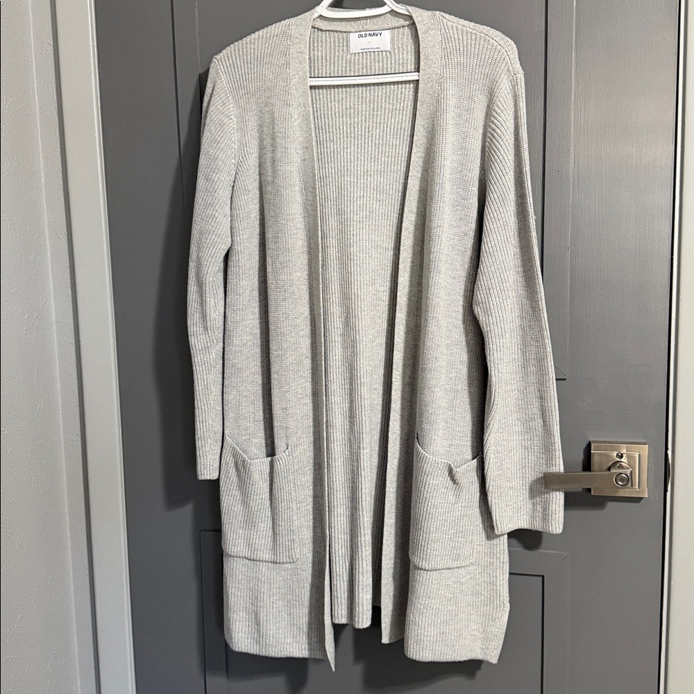 Old Navy Light Gray Open Cardigan